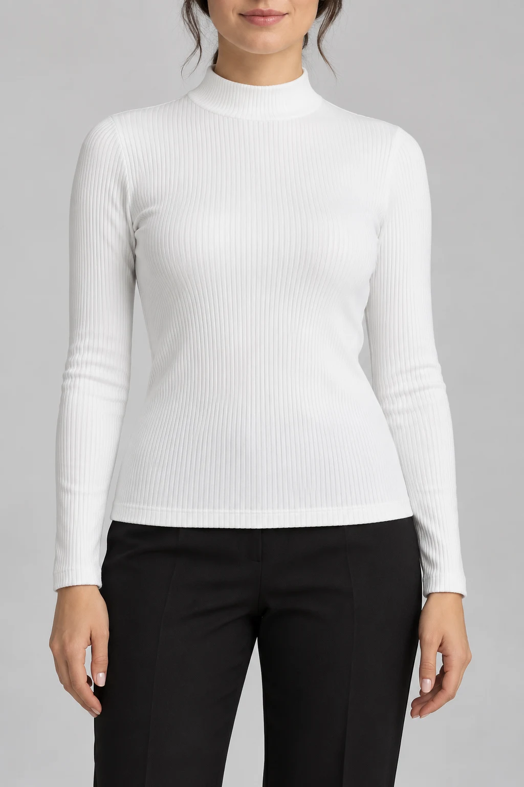 Halo Mock Neck in Cool White