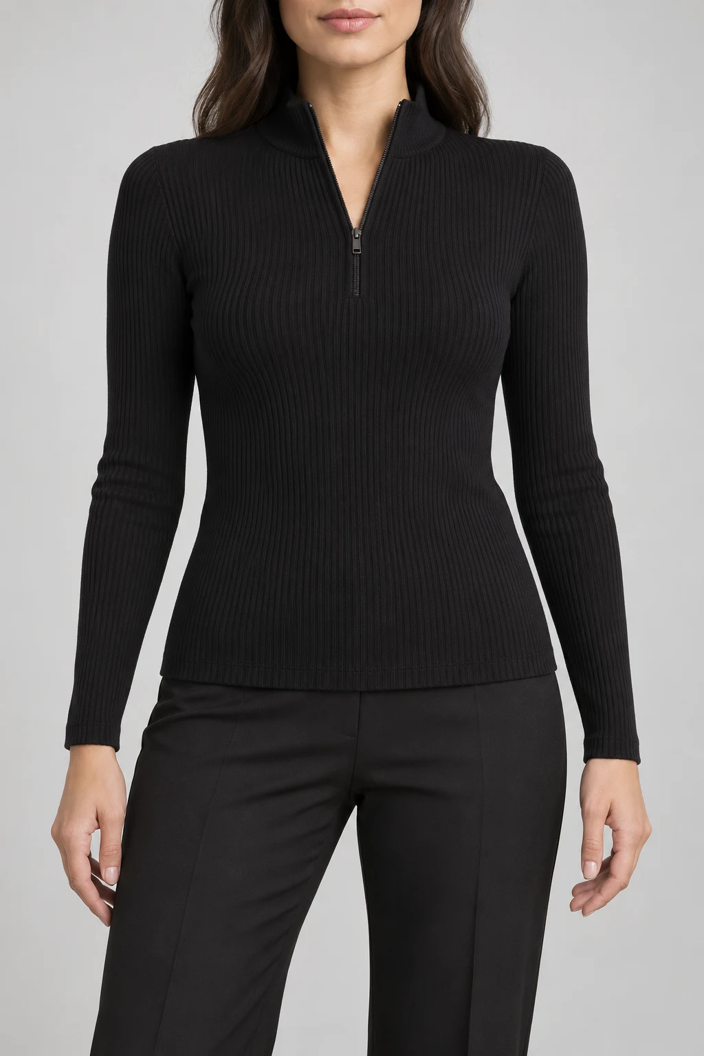 Voltage Zip Neck in Black